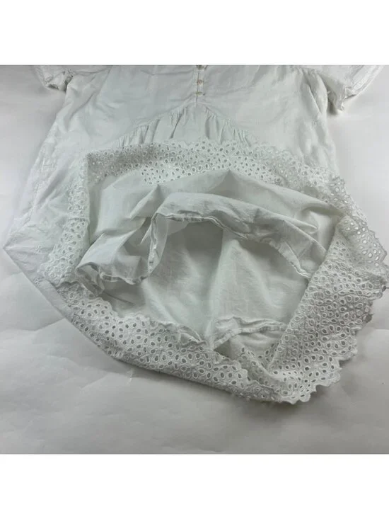 Old Navy White Cotton Eyelet Babydoll Mini Dress L - Picture 8 of 8
